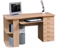 PC stůl s bočním regálem
